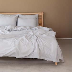 Percale Duvet Cover Set 100% Cotton Turkish Bedding - Soft, Cool & Breathable Duvet, Pillowcases - King Queen Twin - Made in Turkey
