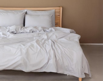 Percale Sheets - Cooling Turkish Cotton Bedding, Crisp Fitted & Flat Set, Queen King Twin