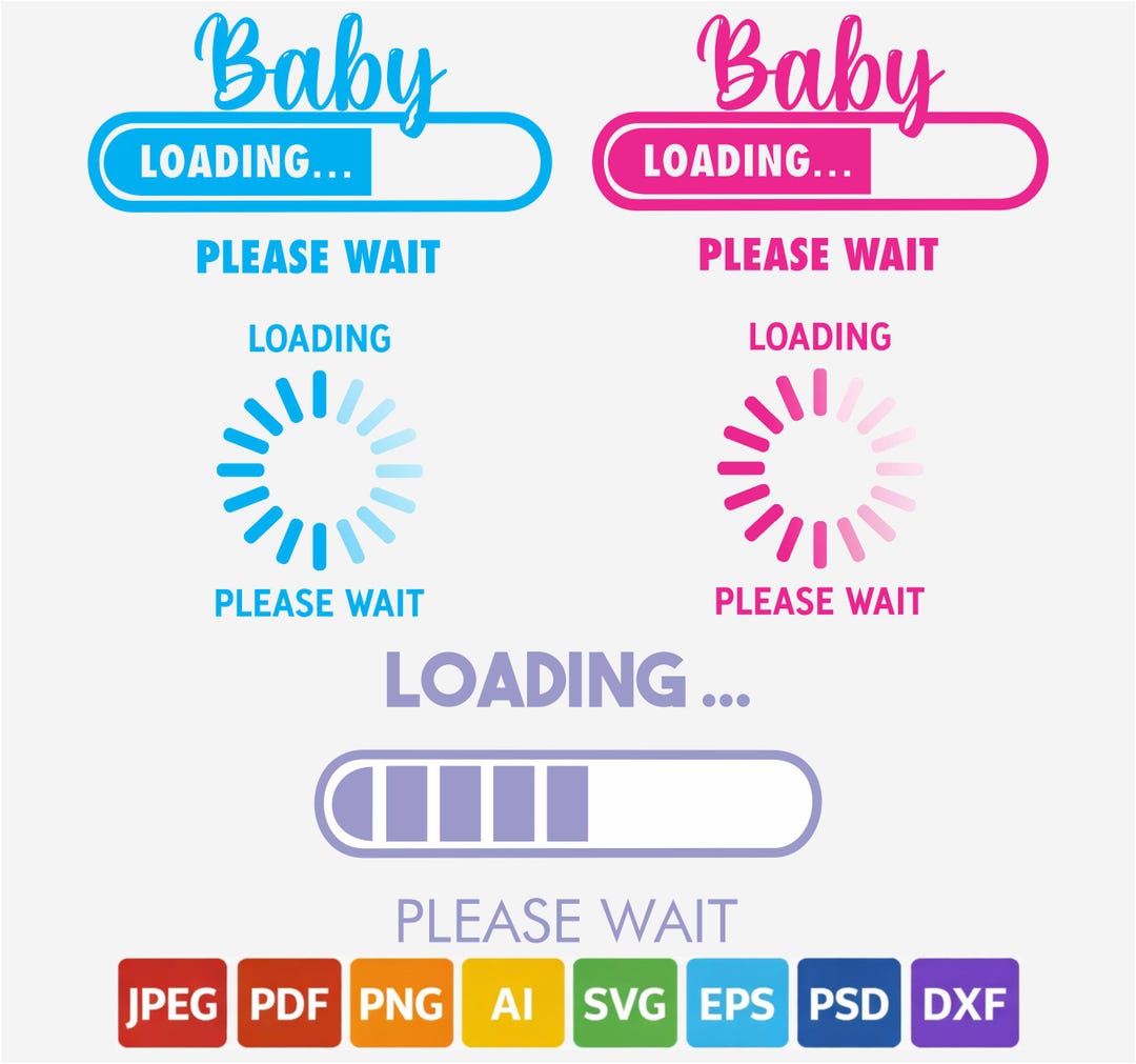Baby Loading SVG Colorful + Outline Design for Baby Shower - Etsy
