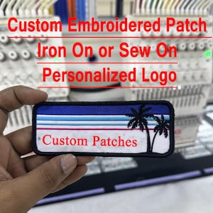 Parche personalizado y bordado, logotipo personalizado, para planchar o coser.