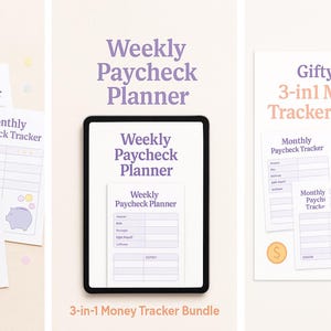 Weekly & Monthly Paycheck Planner + Savings Goal Tracker – Printable Budget Planner – Digital PDF Download