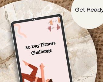 30-Day Fitness Challenge Planner | Meal and Workout Trackers | Digital PDF for GoodNotes and Printable