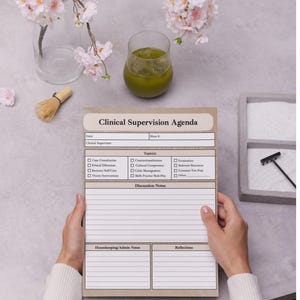 Modelo de Agenda de Supervisão Clínica de Serviço Social - Designs Divertidos - Registro de Supervisão