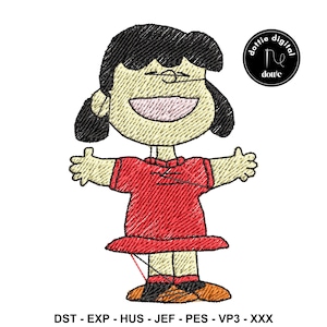 Lucy Stickerei, Erdnuss-inspiriertes Maschinenstickmuster, digitaler Download