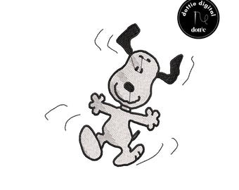 Snoopy Dancing Embroidery Design, Digital Download, Peanuts-Inspired Machine Embroidery Pattern (DST,  PES, XXX, and More)