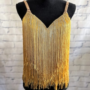Bold and Fearless Gold Fringe Bra Top