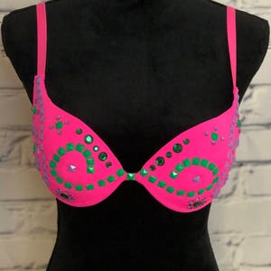 34C Pink Neon Rave Bra - 50% Off Sample Sale!
