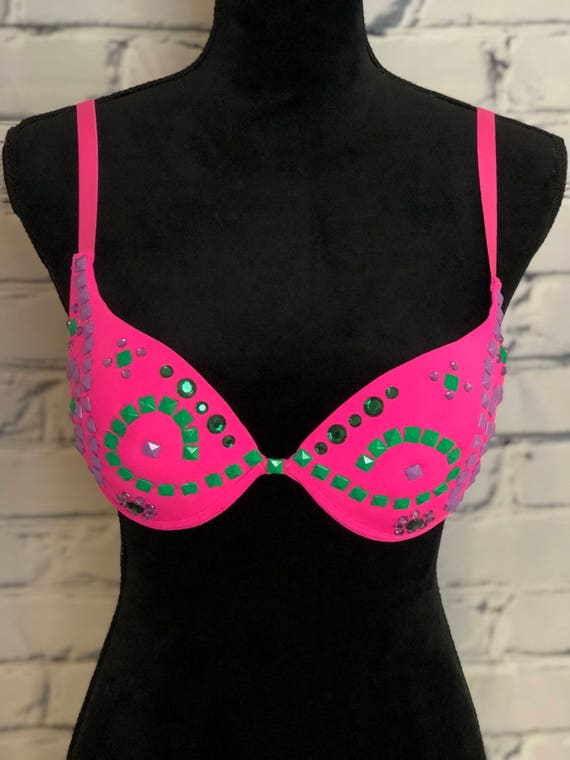 34C Pink Neon Rave Bra 50% off Sample Sale 