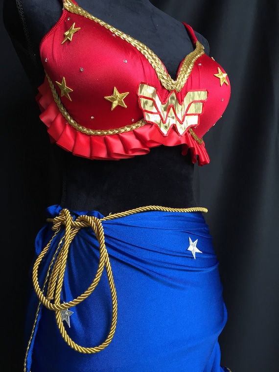 Wonder Woman Golden Lasso Inspired Rave Bra Perfect for Rave