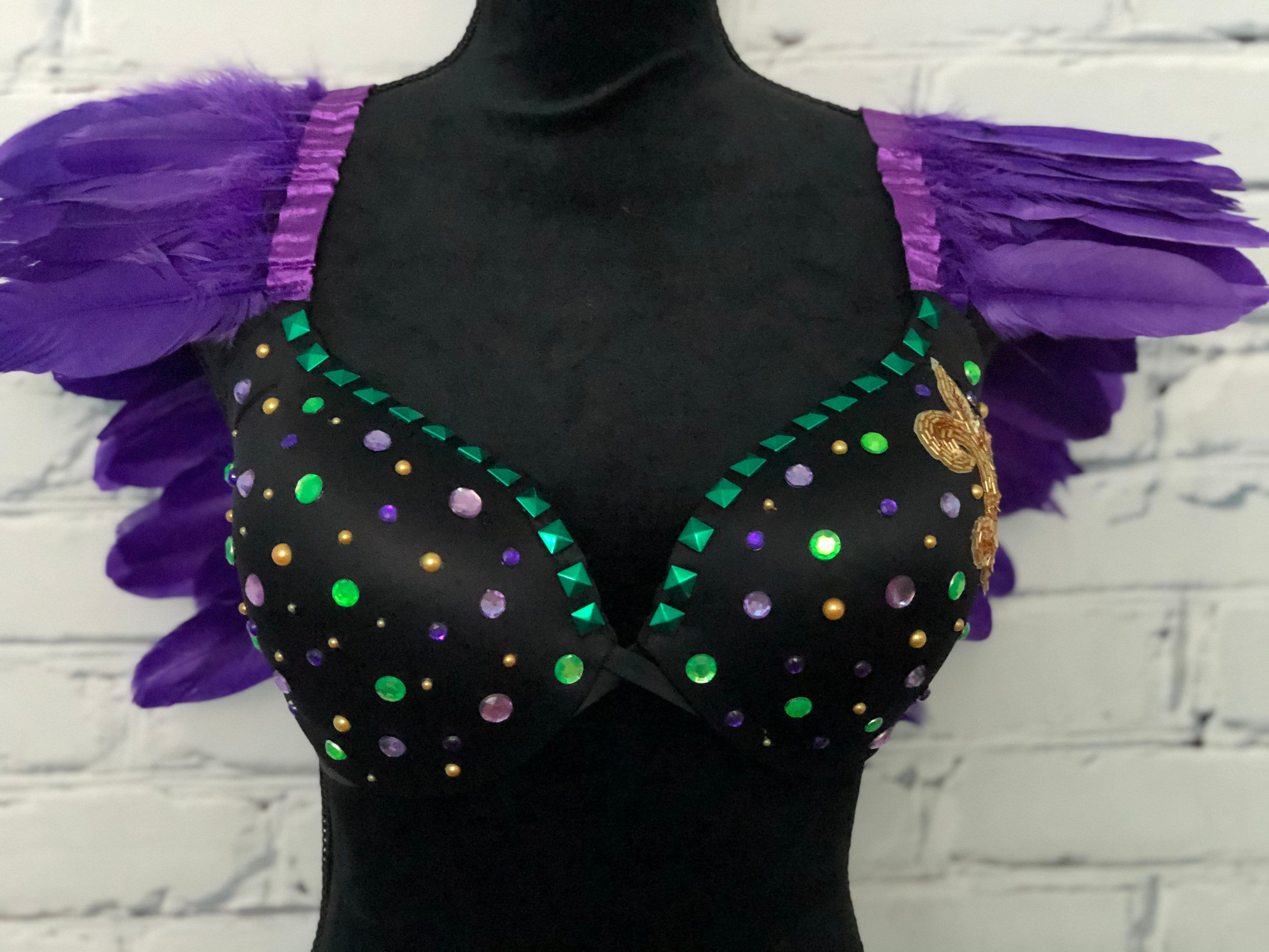 Purple and Green Mardi Gras Top Rave Wear, Festival Outfit, or