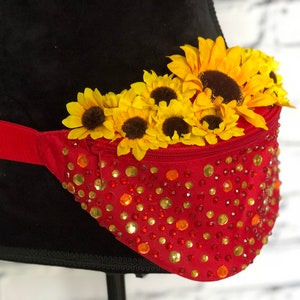 Sunflower Glamour Fanny Pack - Rave Fanny Pack, Festival Fanny Pack ...