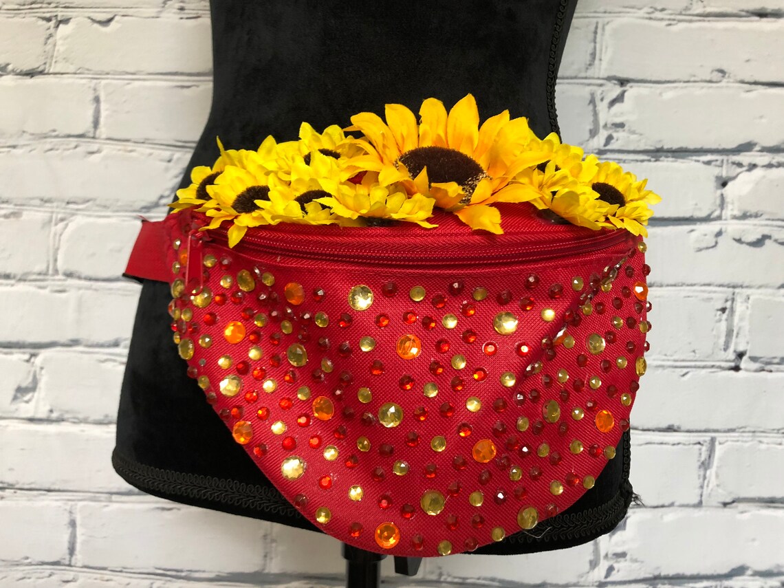 Sunflower Glamour Fanny Pack Rave Fanny Pack Festival Fanny - Etsy