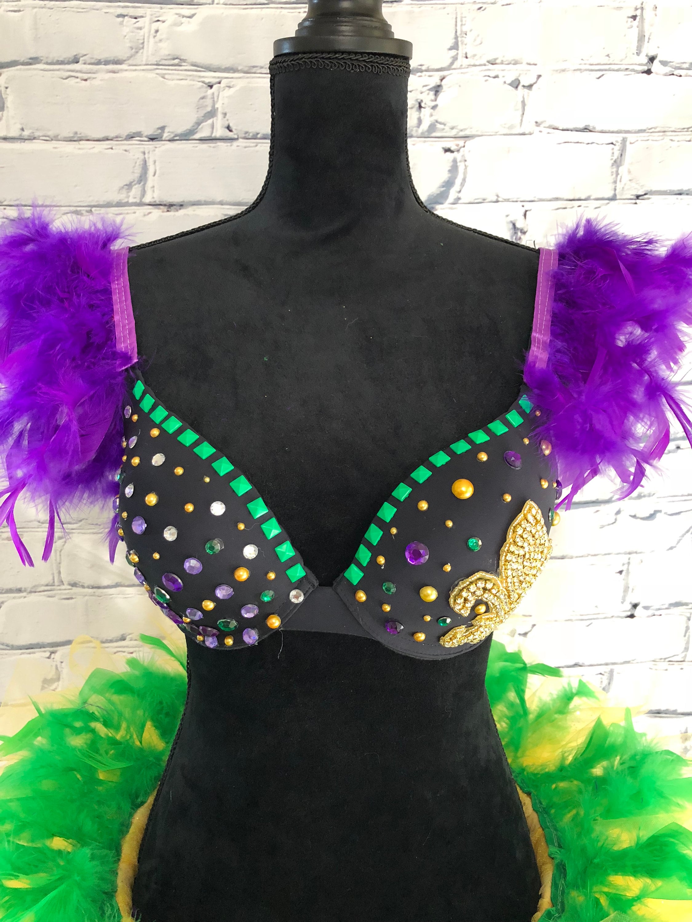 Purple and Green Mardi Gras Top Rave Wear, Festival Outfit, or