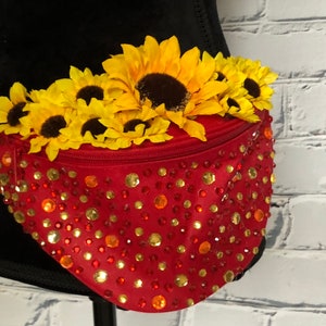 Sunflower Glamour Fanny Pack - Rave Fanny Pack, Festival Fanny Pack ...