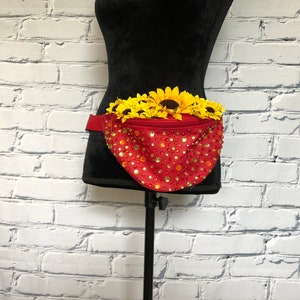 Sunflower Glamour Fanny Pack - Rave Fanny Pack, Festival Fanny Pack ...
