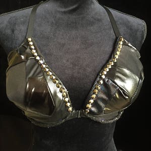 Reputation Era Inspired Black Patchwork Bra - Cosplay Costume Accessory