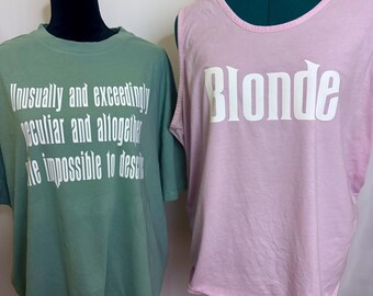 Matching "What is This Feeling" Lyric Shirts – Green & Pink Duo