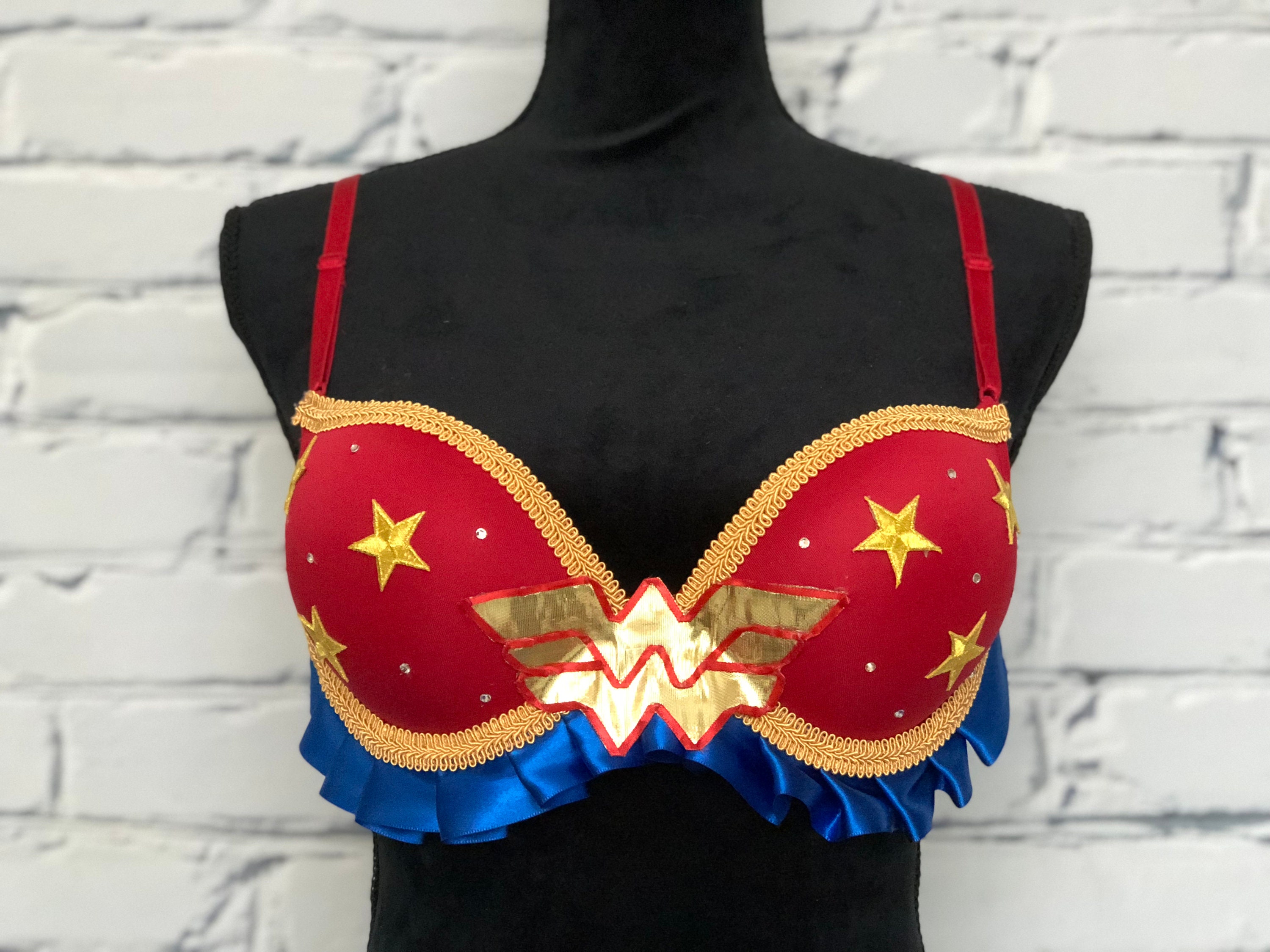 Wonder Woman Golden Lasso Inspired Rave Bra Perfect for Rave