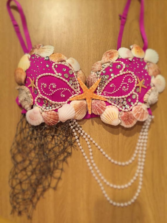 Seashell Mermaid Rave Bra Perfect for Rave Outfit, Edm Bra, Exotic