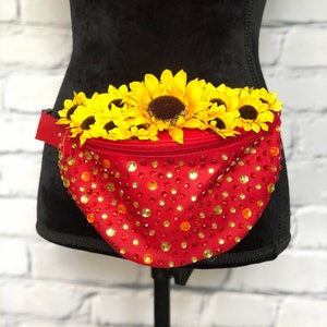 Sunflower Glamour Fanny Pack - Rave Fanny Pack, Festival Fanny Pack ...