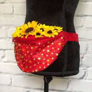 Sunflower Glamour Fanny Pack - Rave Fanny Pack, Festival Fanny Pack ...