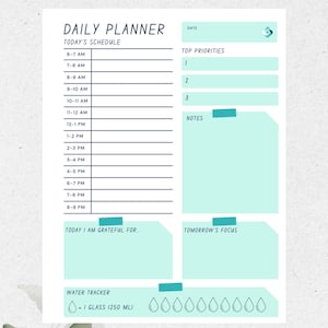 Daily Planner Printable PDF | Minimalist Productivity Planner, Schedule Organizer, To-Do List, Instant Download (A4)