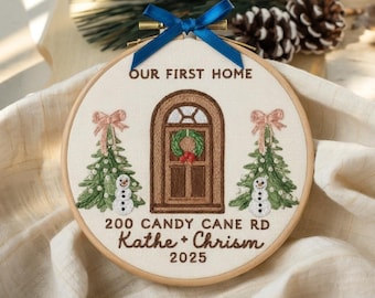 Custom New Home Ornament 2025, New Home Christmas Keepsake, First Christmas in New Home Ornaments, New Home Decoration, Address Gift