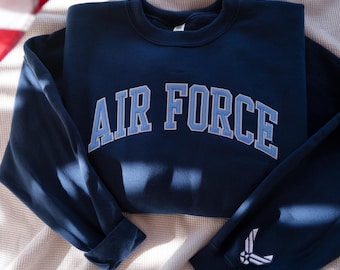 Embroidered Air Force Sweatshirt, Graduation Gift