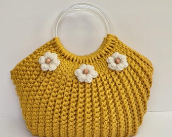 Handmade Yellow Boho Crochet Handbag