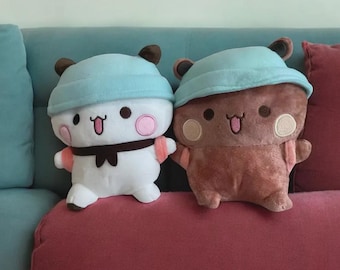 Bubu Dudu Plush Toy Set, Panda and Bear Stuffed Animal Plushie Christmas Gift For Him & Her | Halloween, Birthday, Anniversary Gift | 20CM