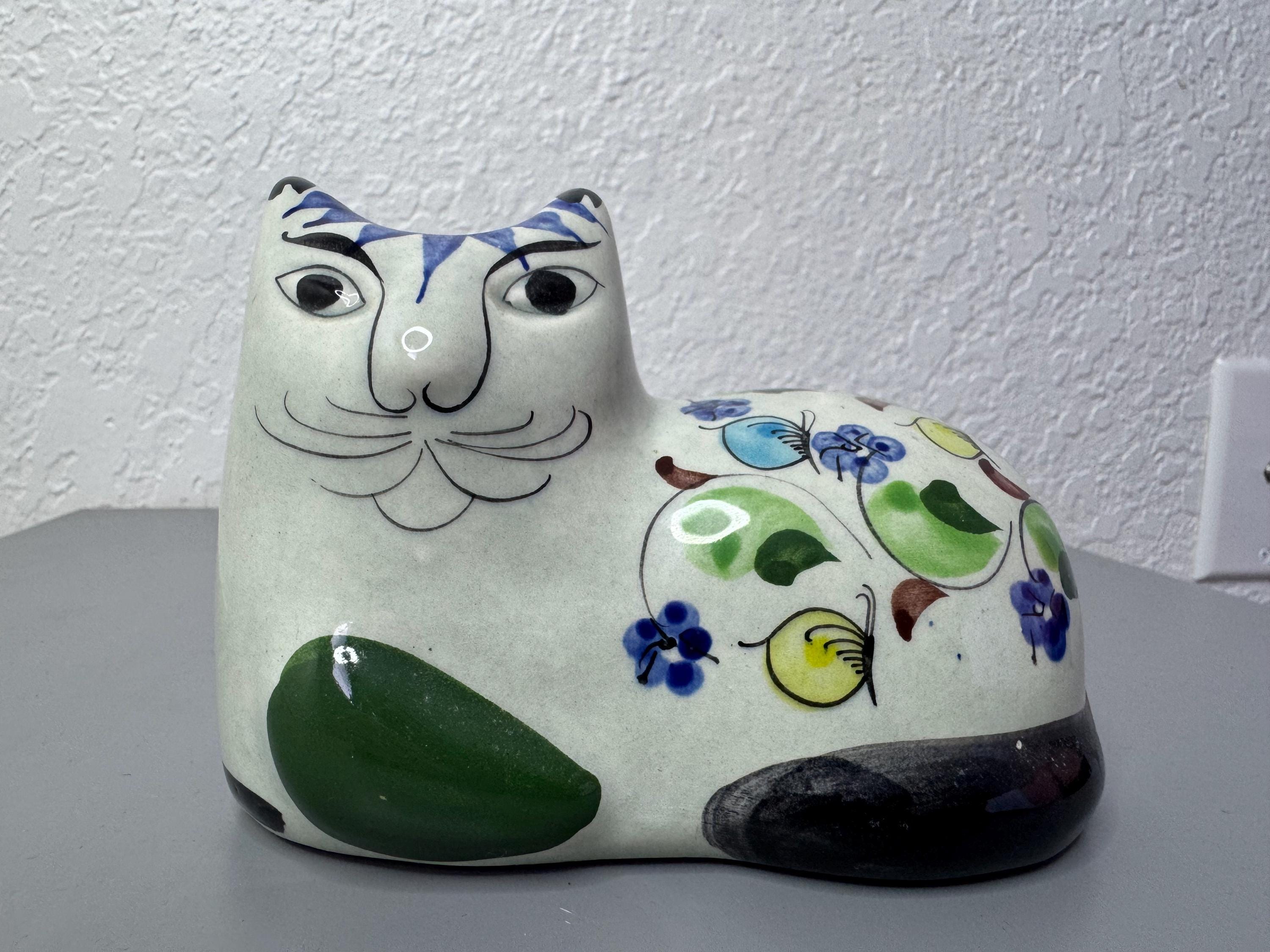 メキシコ トナラ陶器 ナワル猫 手書き 1960年代ビンテージ 3体 メキシコ トナラ陶器 ナワル猫 手書き 1960年代ビンテージ 3体