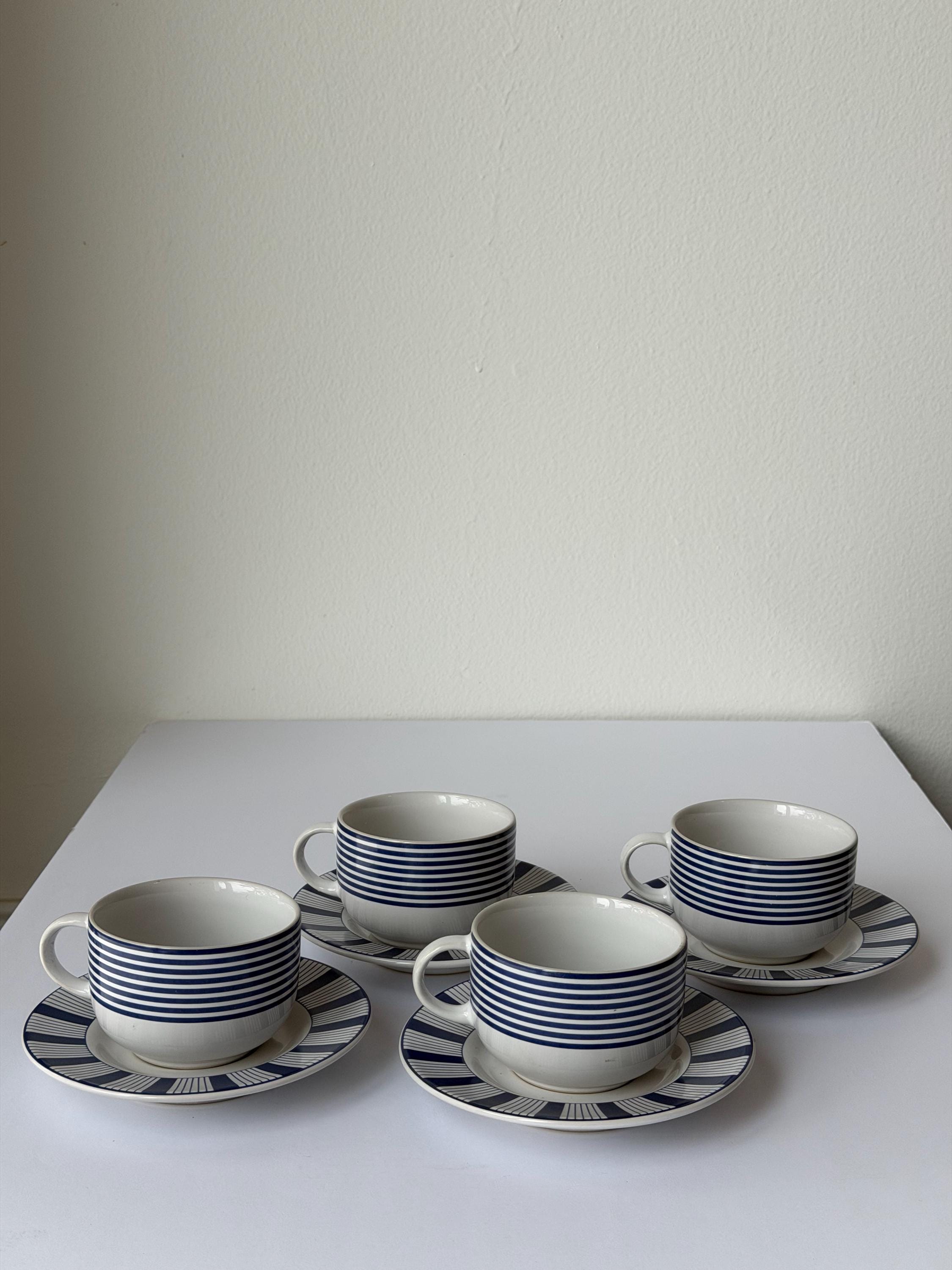 Lot de 5 assiettes plates en grès Tulowice Poland 1970