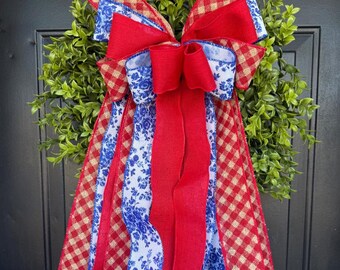 Wired Ribbon Bow for Your Wreath:  Front Door Decor