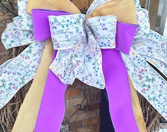 Wired Ribbon Bow for Your Wreath:  Front Door Decor