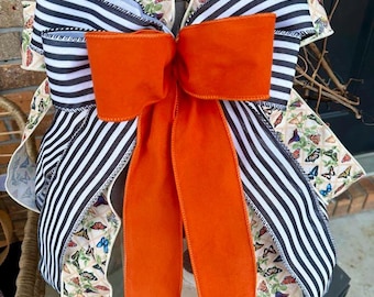 Wired Ribbon Bow for Your Wreath:  Front Door Decor