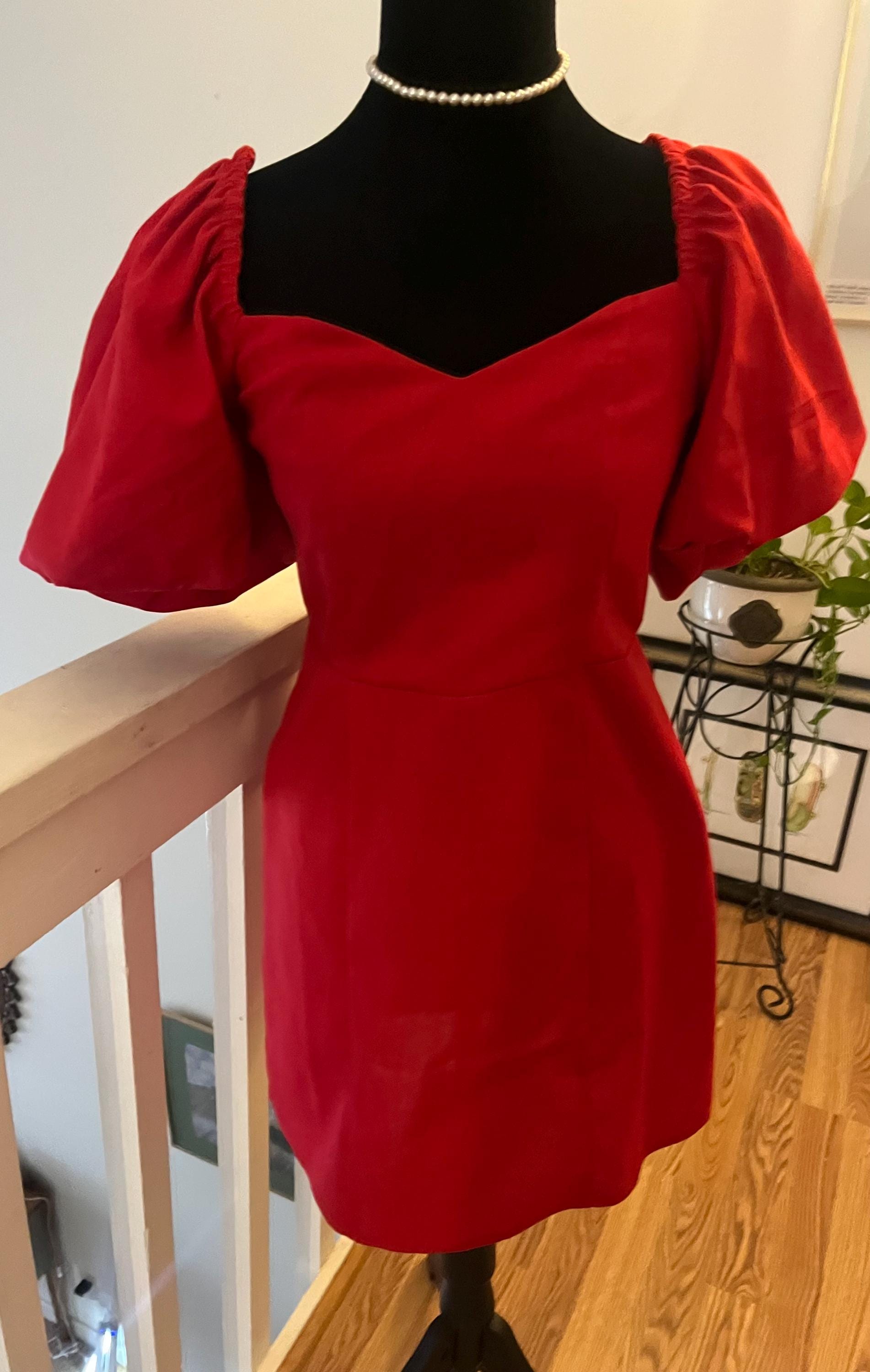 francesca's red bow dress Francesca's Red One Shoulder Bow Mini Dress