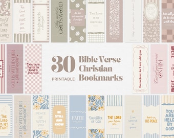 Christian Bookmarks Printable, Bible Verse Bookmark Bundle, Faith Quote Bookmarks for Women