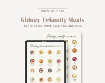 Renal Diet Meal Plan: Minimalist Kidney-Friendly Food List (Printable & Goodnotes)