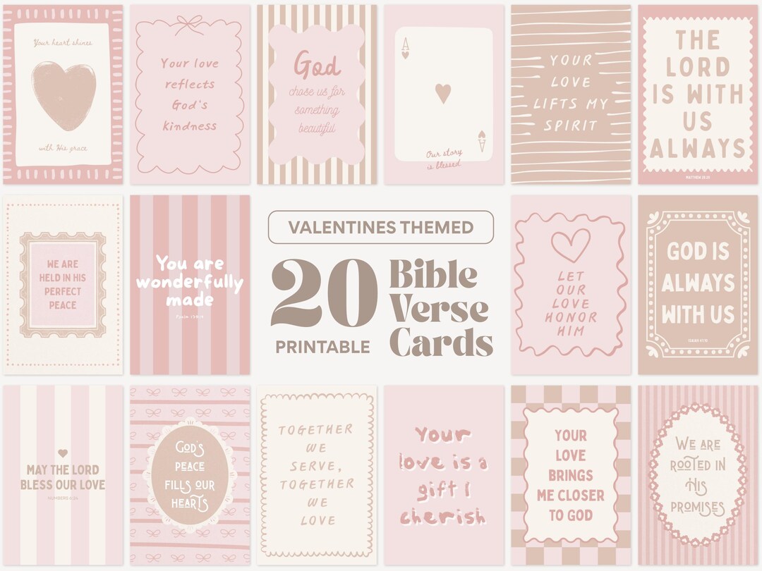 Christian Valentines Cards Printable | Pastel Love Bible Verse ...