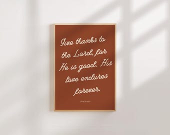 Bible Verse Fall Print: Thanksgiving Christian Artwork, Scripture Wall Art