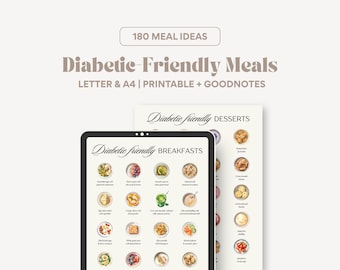Plan de alimentación para diabéticos: Lista minimalista de alimentos para la diabetes (imprimible y Goodnotes)