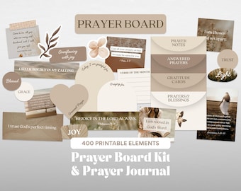 Prayer Board Kit Printable, Minimalist Neutral: With Envelopes & Prayer Journal