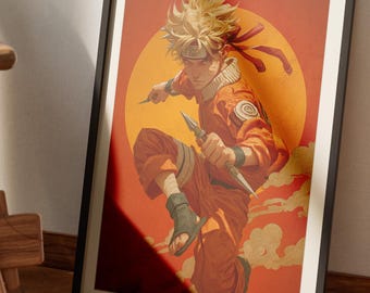 Anime ninja held print | Manga Shonen-muurkunst