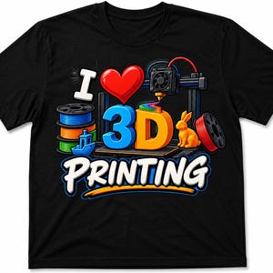 Jag älskar 3D-utskrift | 3D-skrivare-T-shirt | Filament Maker-T-shirt | 3D-utskriftspresent | Maker-T-shirt | Skrivarhobbypresent