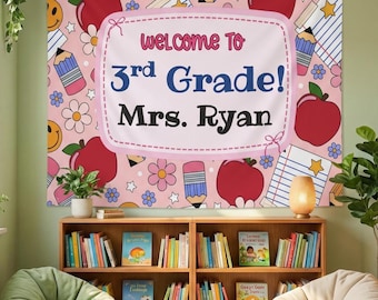 Personalized Back-to-School Classroom Tapestry | Custom Teacher Name & Grade Level