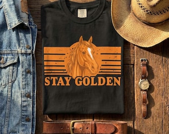 Retro Sunset Horse Racing shirt, Stay Golden Tempo Comfort Colors 1717 Equestrian T-Shirt
