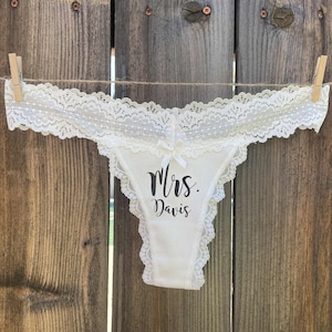 Custom Panty|Personalized Panty|Custom Bride Panty|Custom Bride Thong|Bridal Shower Gift|Bachelorette Party Panty|mrs panty,mrs. underwear