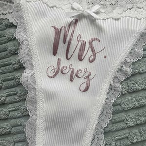 Custom Panty|Personalized Panty|Custom Bride Panty|Custom Bride Thong|Bridal Shower Gift|Bachelorette Party Panty|mrs panty,mrs. underwear