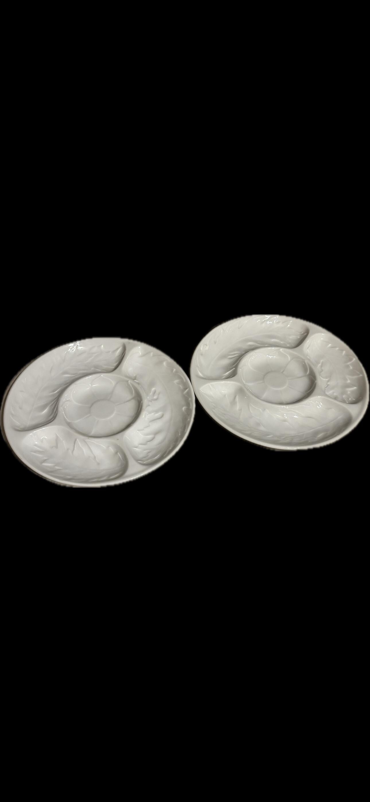 LOT DE DEUX Anciens petits plats En Porcelaine A Feu Apilco- Decor De Voiliers EUR 10,00 - FR