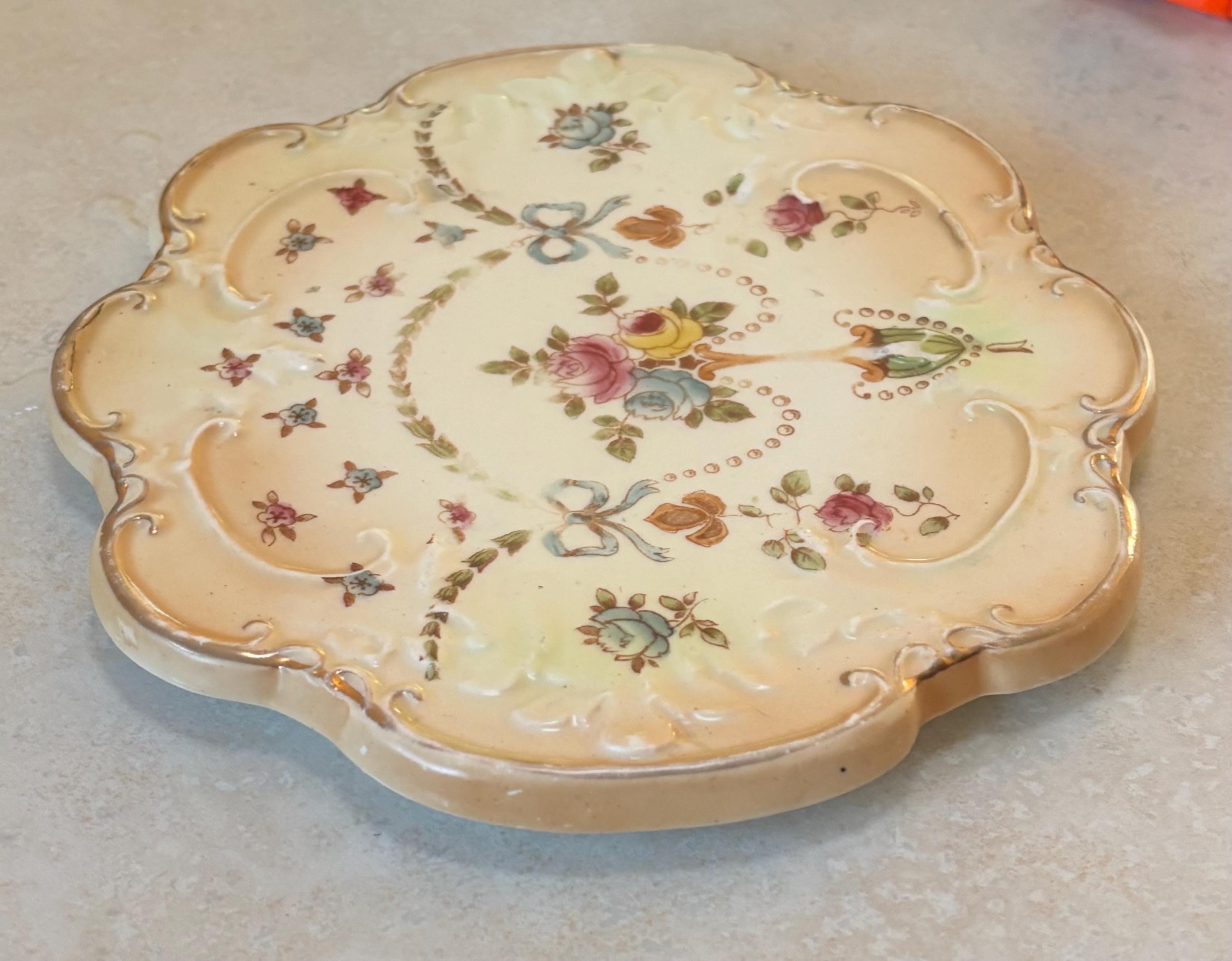 CROWN DEVON クラウンデボン　プレート　ストックホルム 英国から届いたクリーム色のアンティーク陶磁器、クラウンデボン